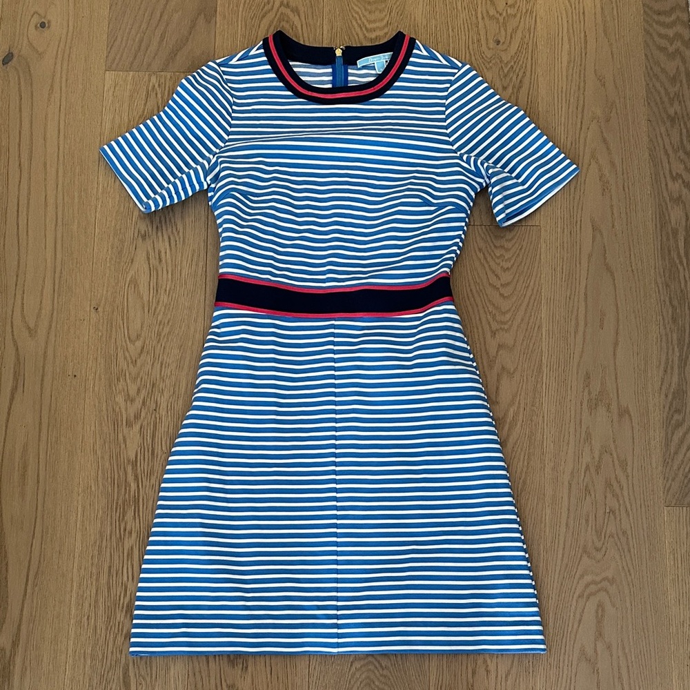 Draper James Navy and White Striped Kids Dress
